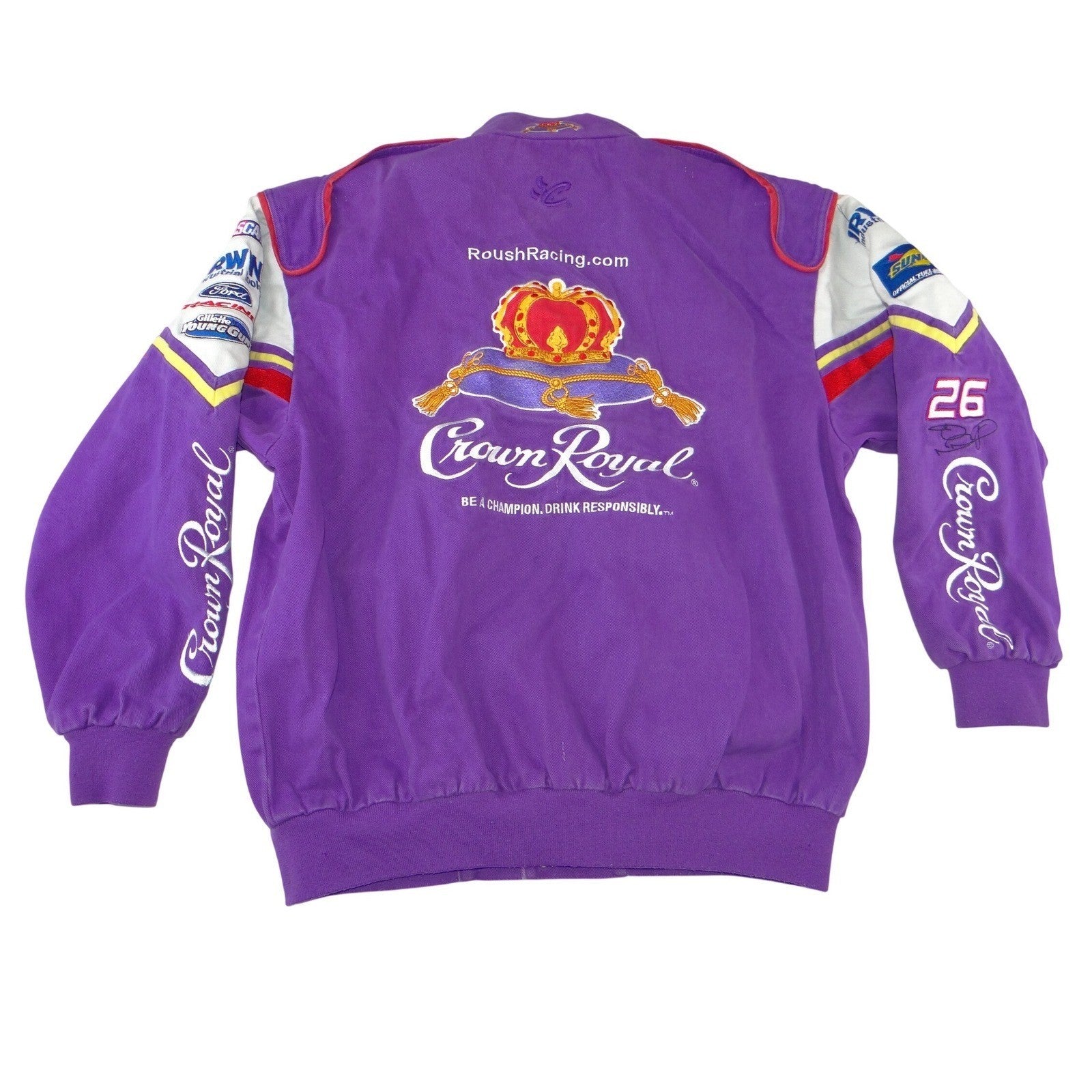 Chase Authentics Crown Royal Roush Racing NASCAR Jacket Jamie McMurray Purple L