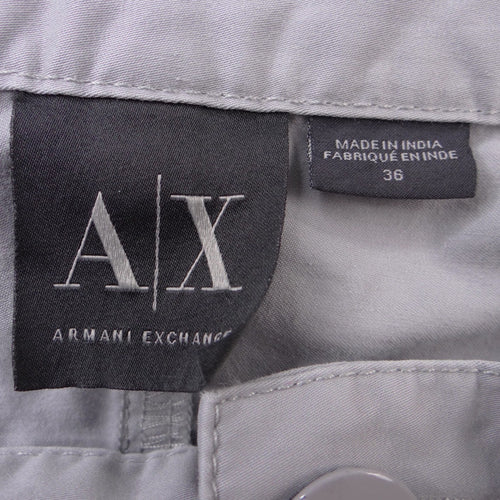 Armani Exchange Mens Moto Biker Pants Light Grey Articulated Knee Size 36x31