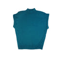 Vintage Jaclyn Smith Teal Mock Neck Sleeveless Knit Sweater Vest Top Women's L