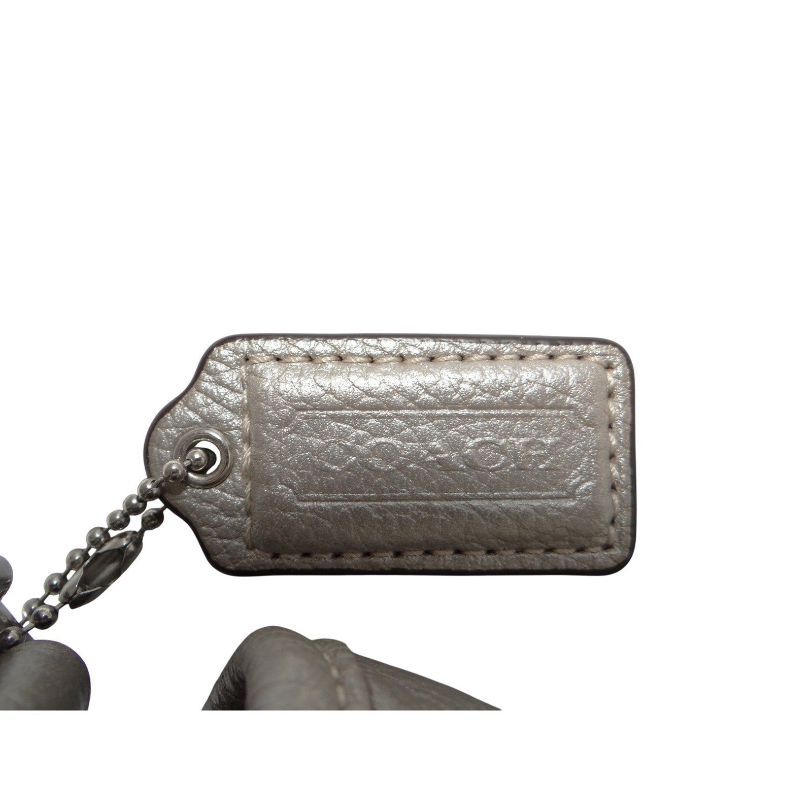 Coach Penelope Metallic Champagne Leather Shoulder Bag Turnlock F15170 Womens