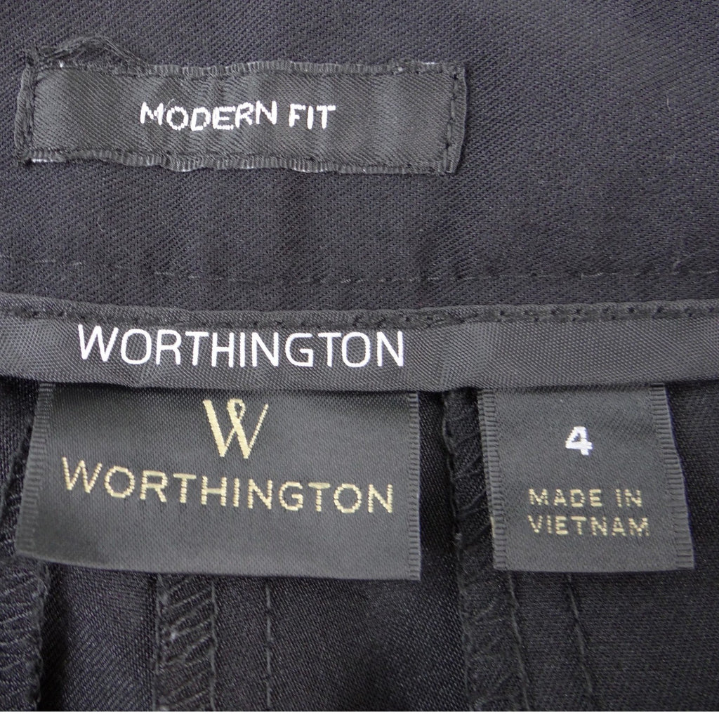 Worthington Modern Fit Black Dress Pants Womens Size 4 Straight Leg Office Wear