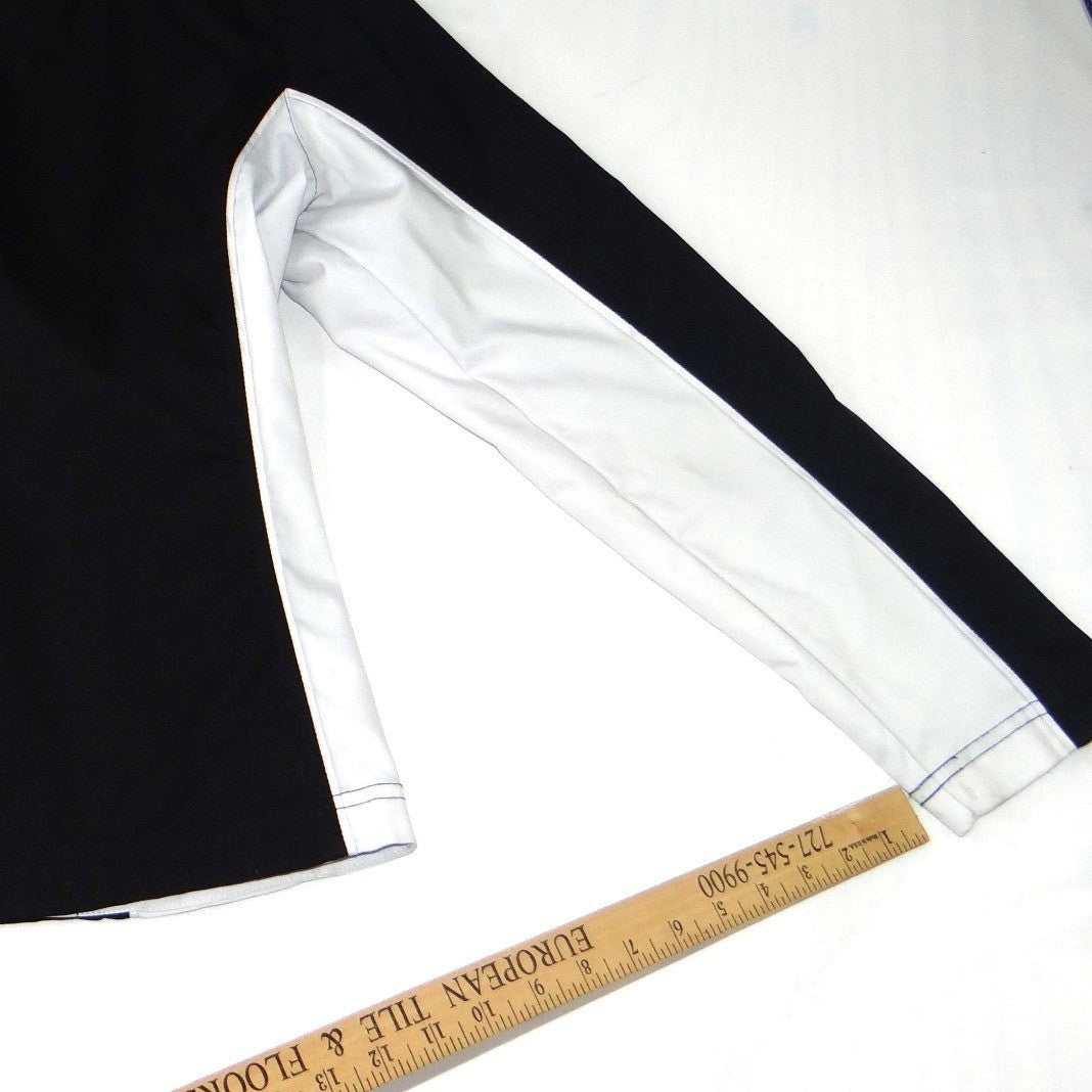 Womens Black White Colorblock Full Zip Track Jacket Size Large Athletic