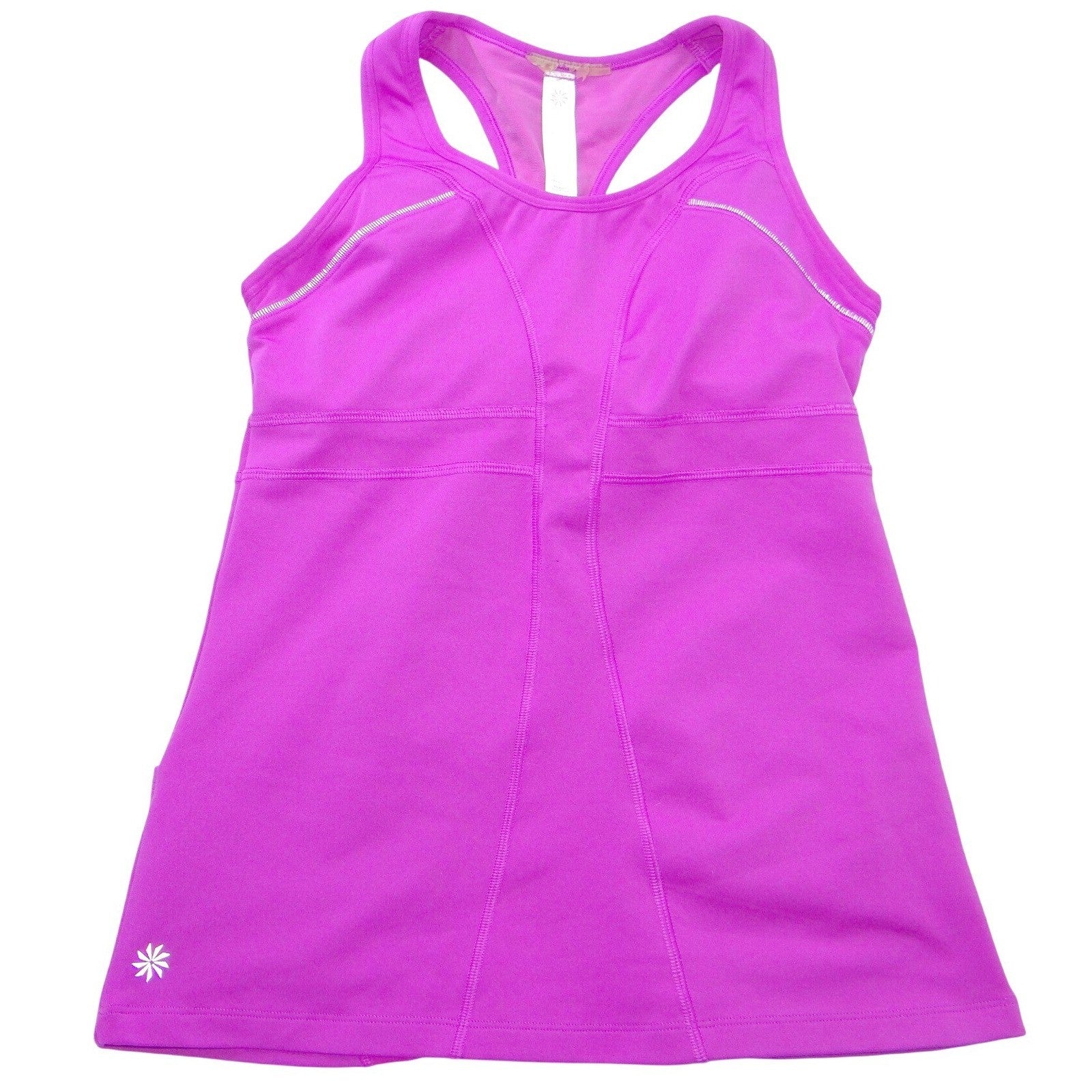 Athleta Womens Purple Racerback Workout Tank Top Built-in Bra Style 819383 Small