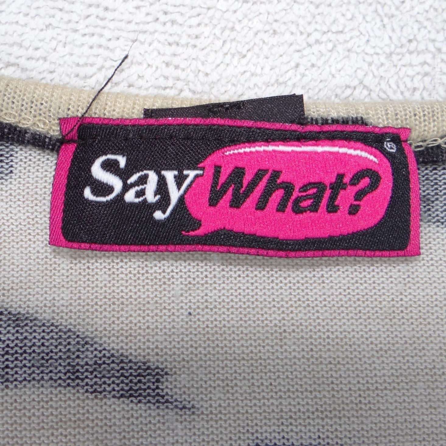 Say What? Womens Tan Black Leopard Animal Print Scoop Neck Knit Sweater