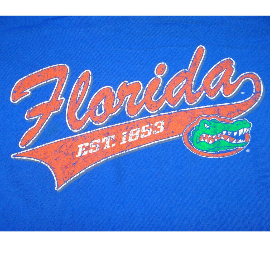 Florida Gators NCAA T-Shirt Blue Distressed Graphic Tee Mens Medium