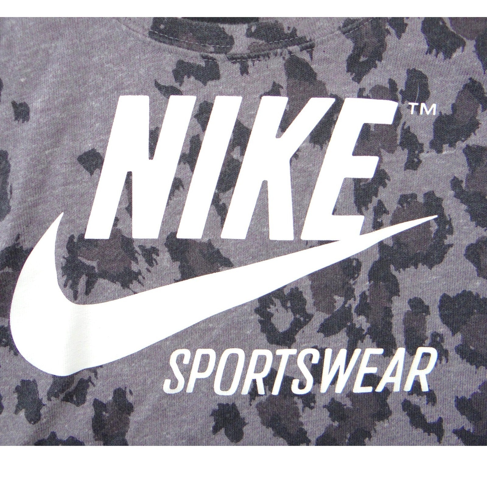 Nike Sportswear Womens Grey Leopard Print Logo Tank Top XS