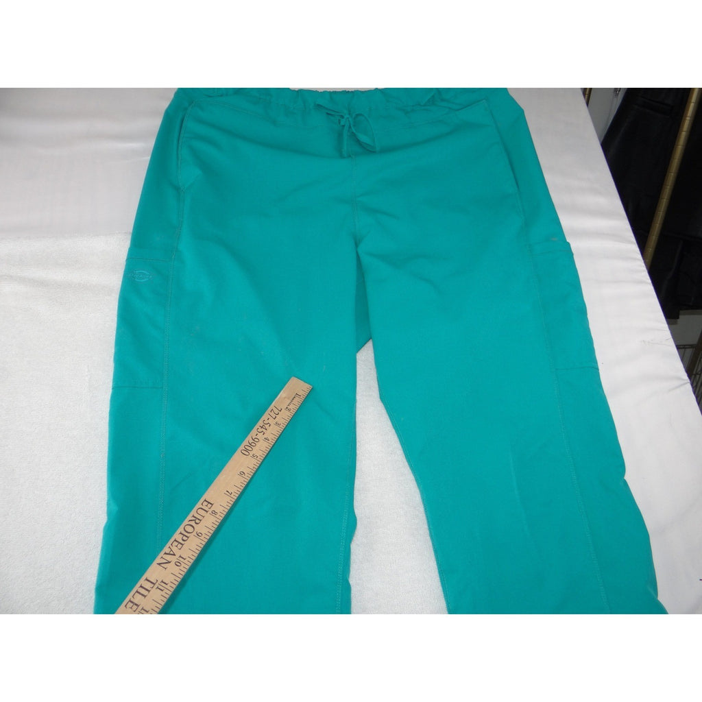 Dickies EDS Essentials Womens Scrub Set Teal Blue V-Neck Top And Pants XL- Tall