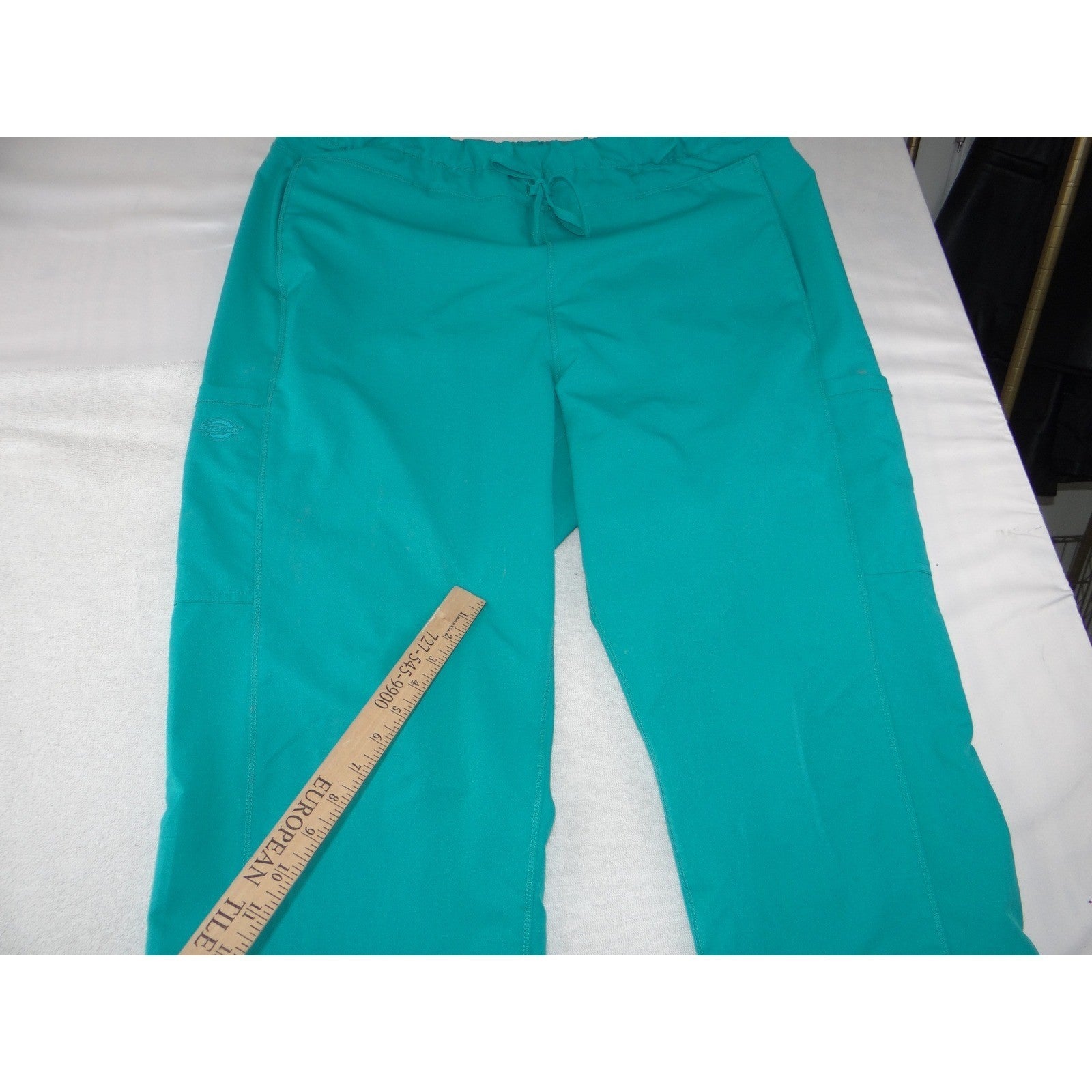 Dickies EDS Essentials Womens Scrub Set Teal Blue V-Neck Top And Pants XL- Tall