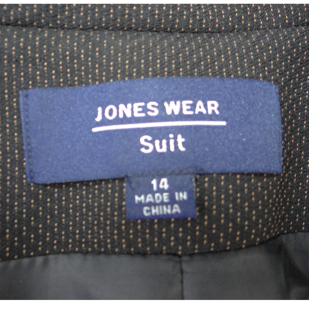 Jones Wear Suit Womens 14 Brown Blazer Skirt Set Micro Texture Professional 2pc
