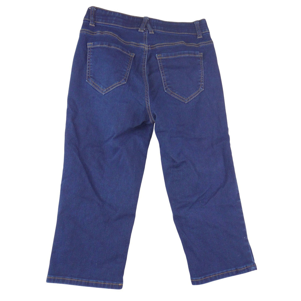 Angels Everflex Sculpt Crop Jeans Womens 6 Dark Wash Indigo Capri Denim
