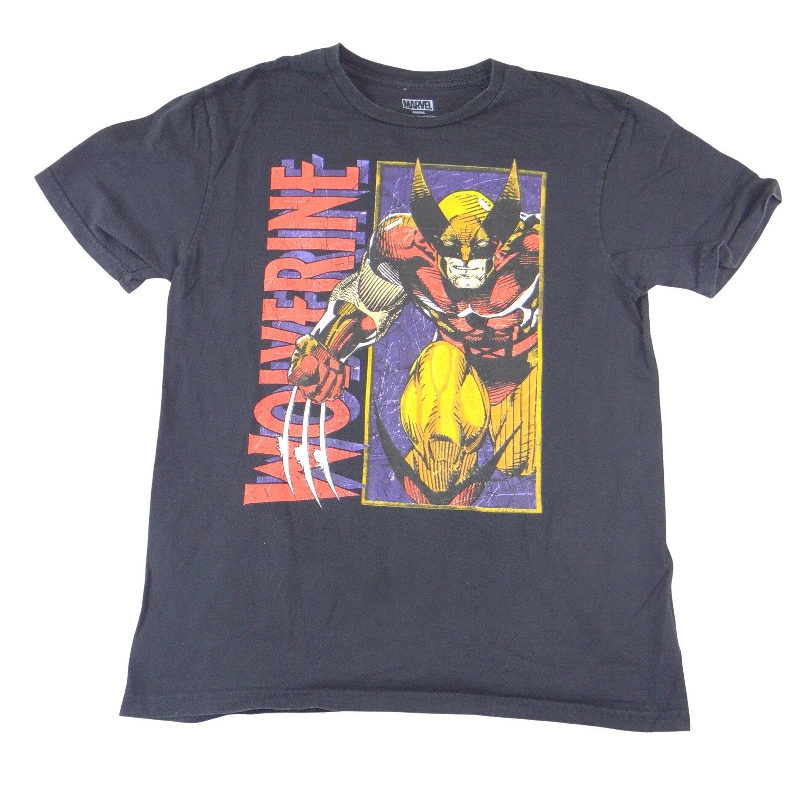 Marvel Wolverine Graphic T-Shirt Mens Medium Black X-Men Comic Short Sleeve Tee