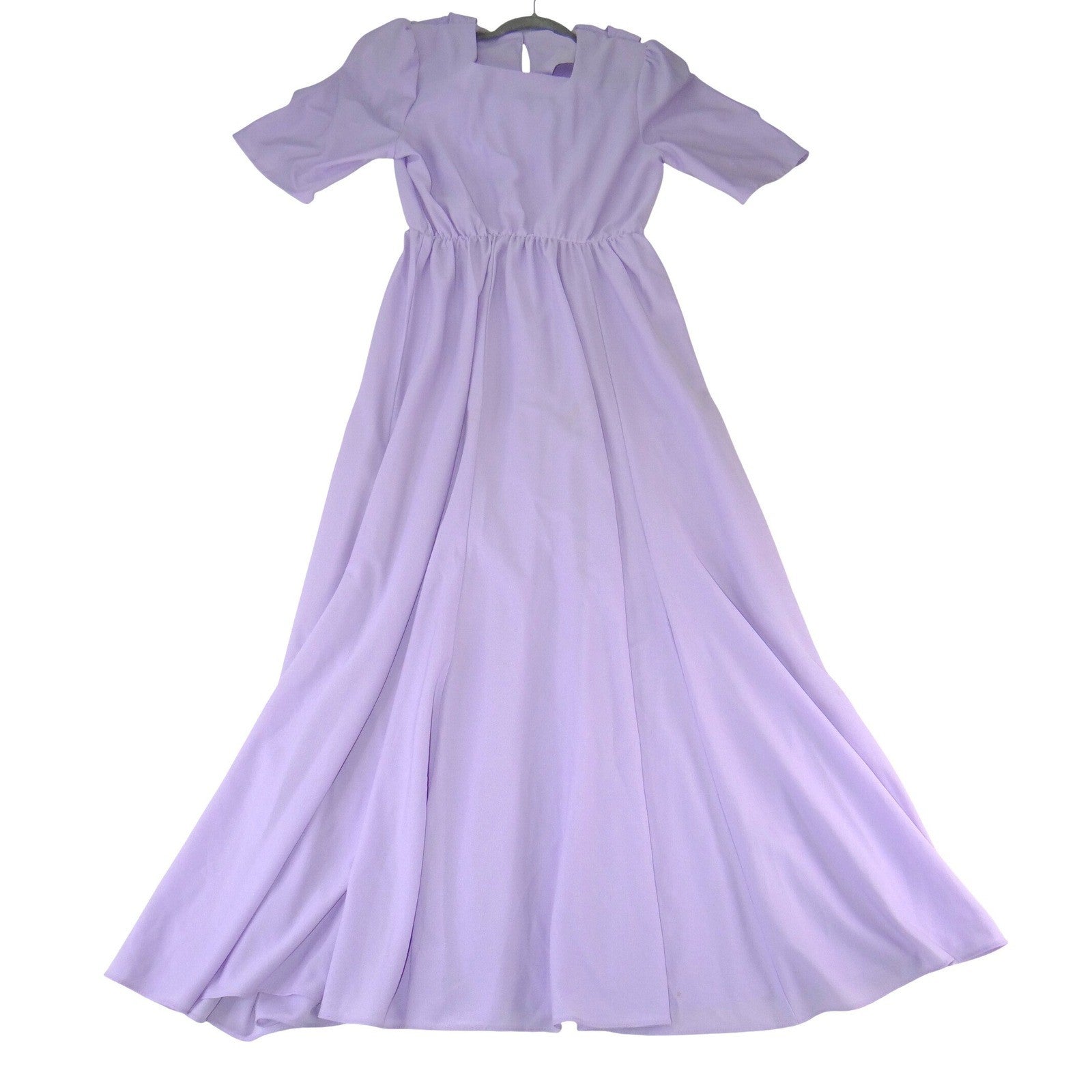 Anthony Richards Vintage Lavender Purple Square Neck Maxi Dress Short Sleeve