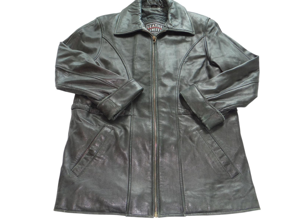 Men's Black Leather Jacket Medium
