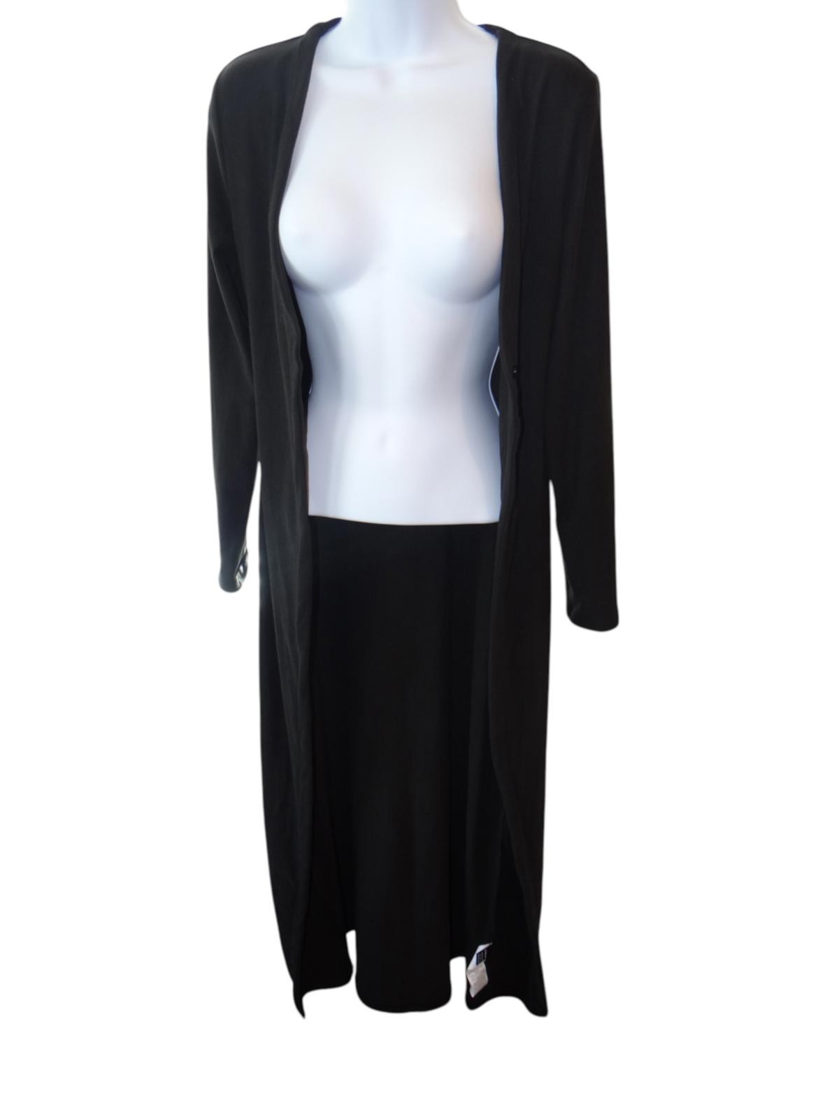 Women's Long Black Cardigan Dress - Size M