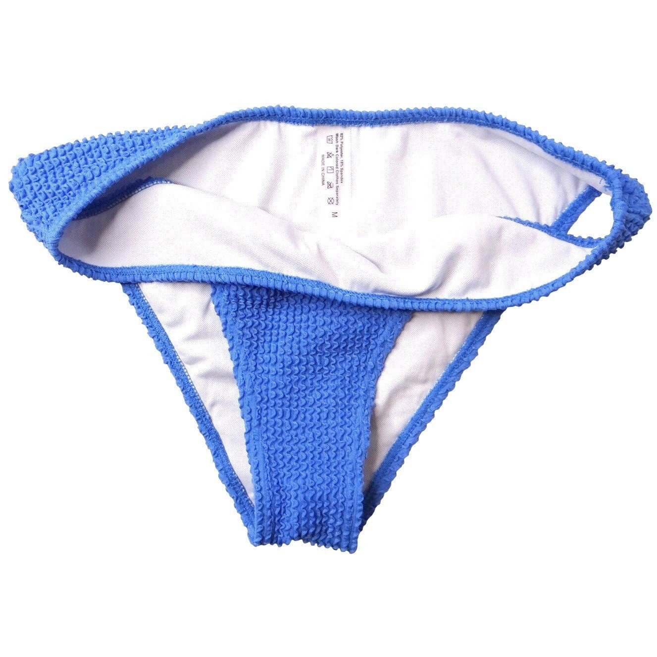 Blue Textured One Shoulder Bikini Swimsuit Set Women's Size Medium