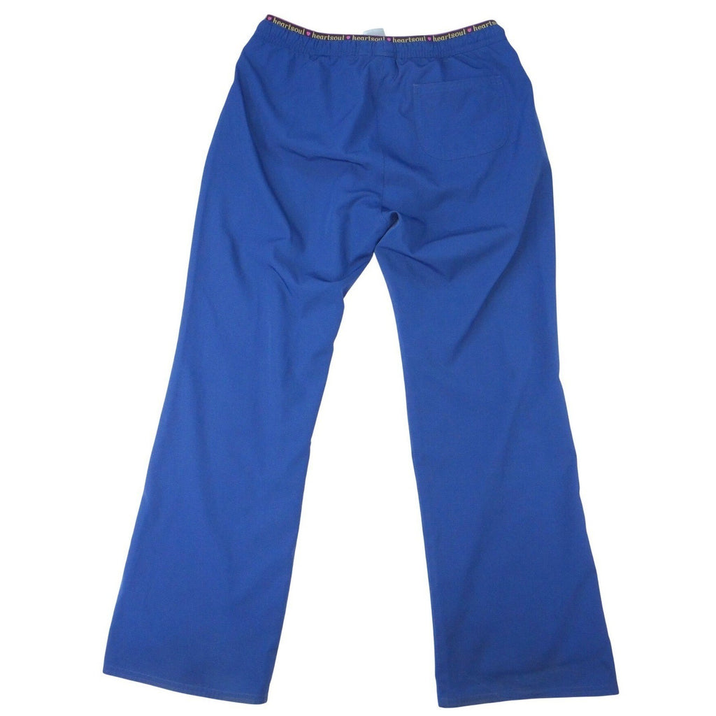 Heartsoul Petite Blue Scrub Pants Drawstring Waist Pockets Flare Leg