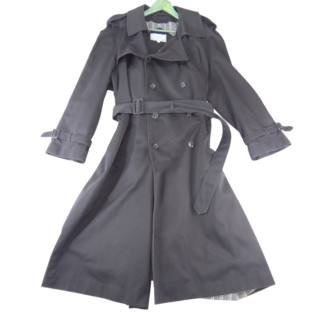 Henley by Part Tip Top Mens Black Double Breasted Belted Trench Coat Size 42