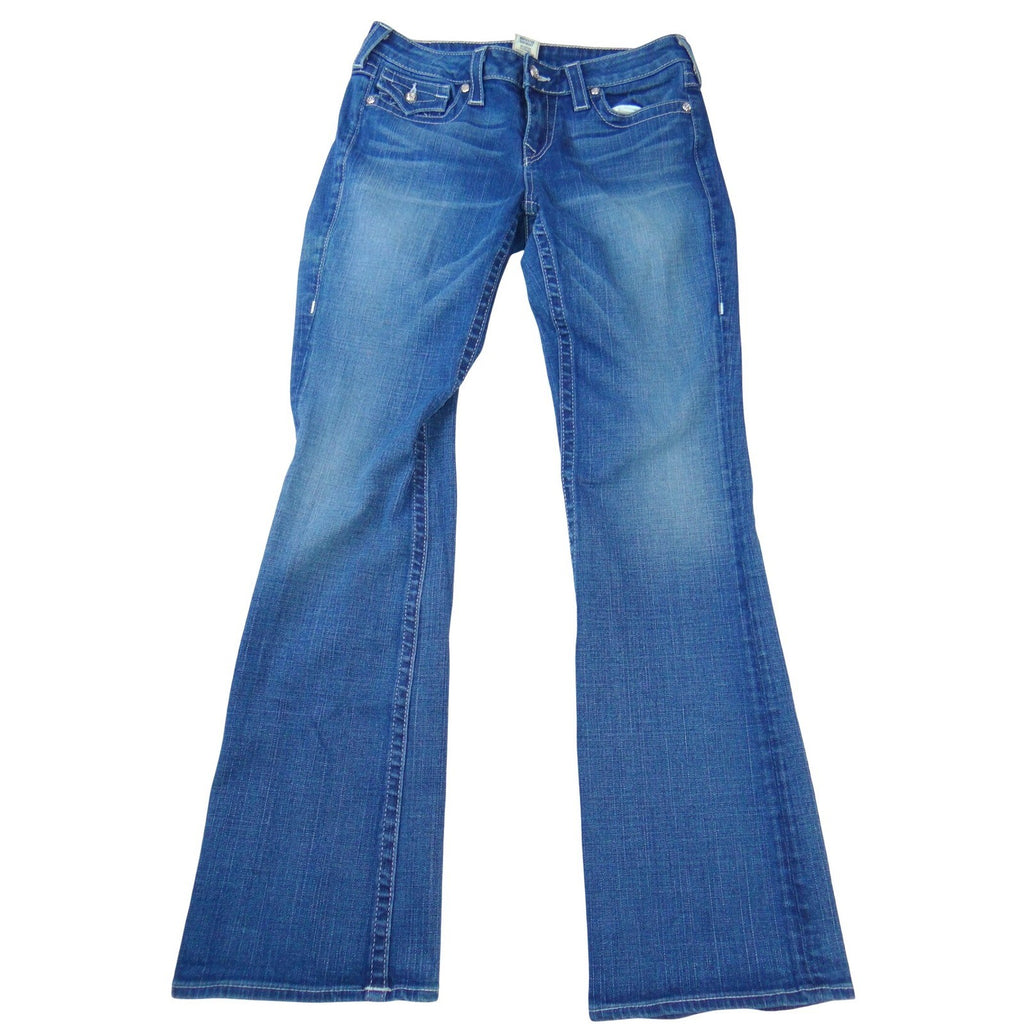 True Religion Joey Bootcut Jeans Womens 31 Medium Wash Blue Made in USA Y2K Low