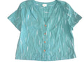 Ana Women's Short Sleeve Button Front Top - 3x