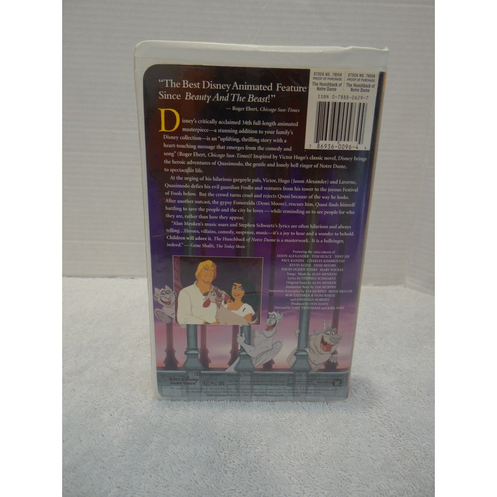 Disney The Hunchback of Notre Dame VHS Masterpiece Collection Clamshell G