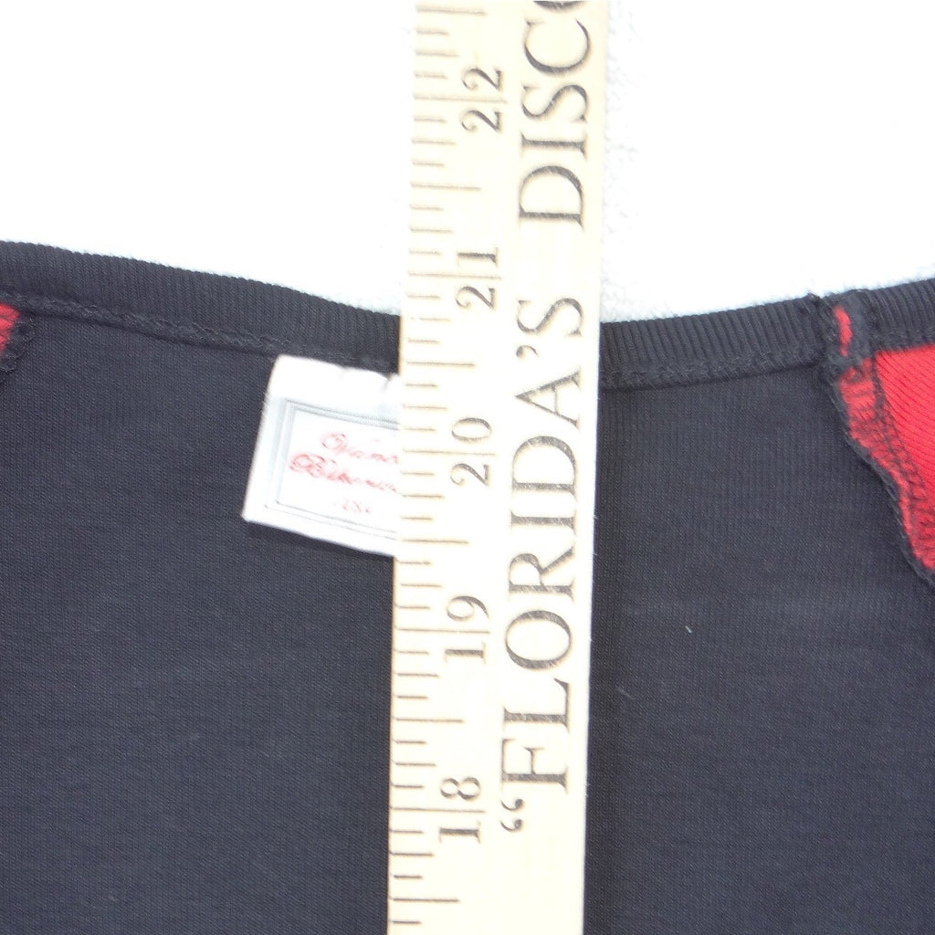 Vance Bikerwear USA Womens Black Red Colorblock Racing Stripe Top Shirt Large