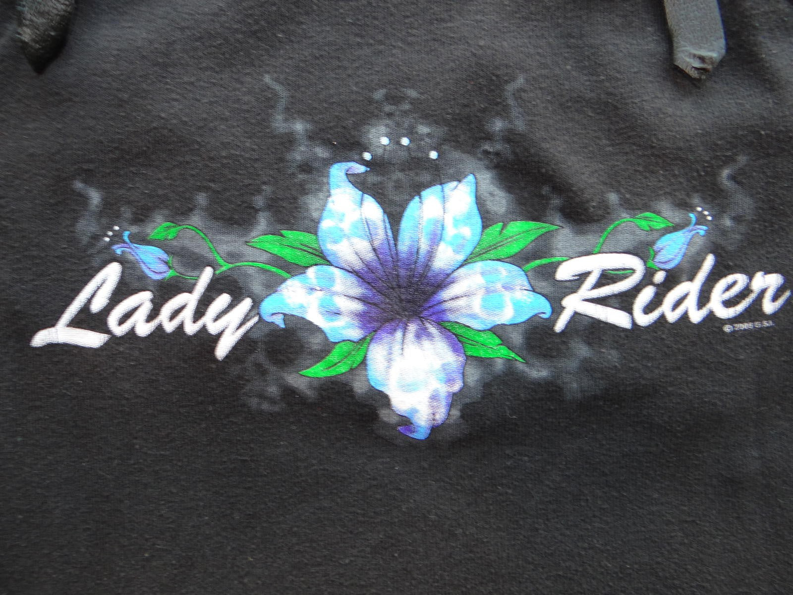 Vintage Black 'Lady Rider' Floral Tank Top w Adjustable Straps by Hot Leathers