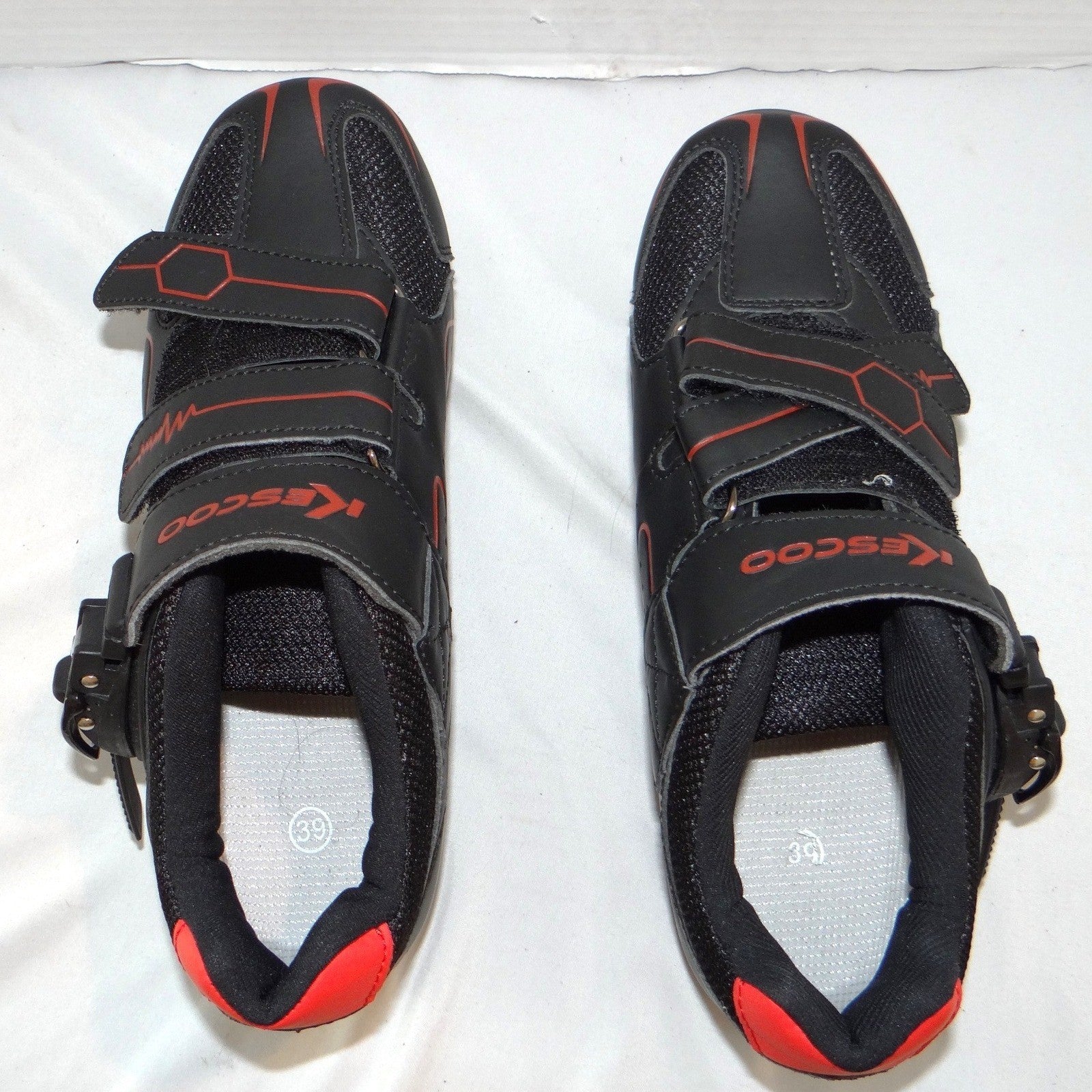 Kescoo Cycling Shoes Black Red Size 39 Look Delta Cleats Indoor Road Bike Mens 7