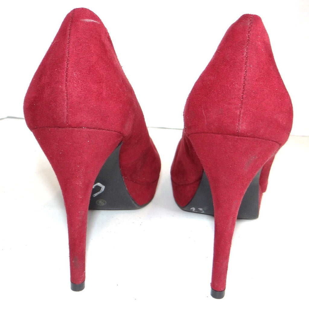 Chinese Laundry Burgundy Red Faux Suede Platform Pumps Stiletto Heels Womens 8.5