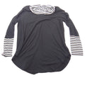 Vintage Venana Premium Womens 2X Black Striped Cowl Neck Long Sleeve Tunic Top