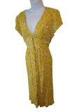 Urban Romantics Floral Midi Dress - Yellow