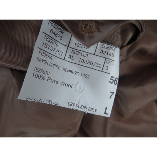 Canali Mens Brown Windowpane Wool Blazer Sport Coat Made in Italy 42R 43R