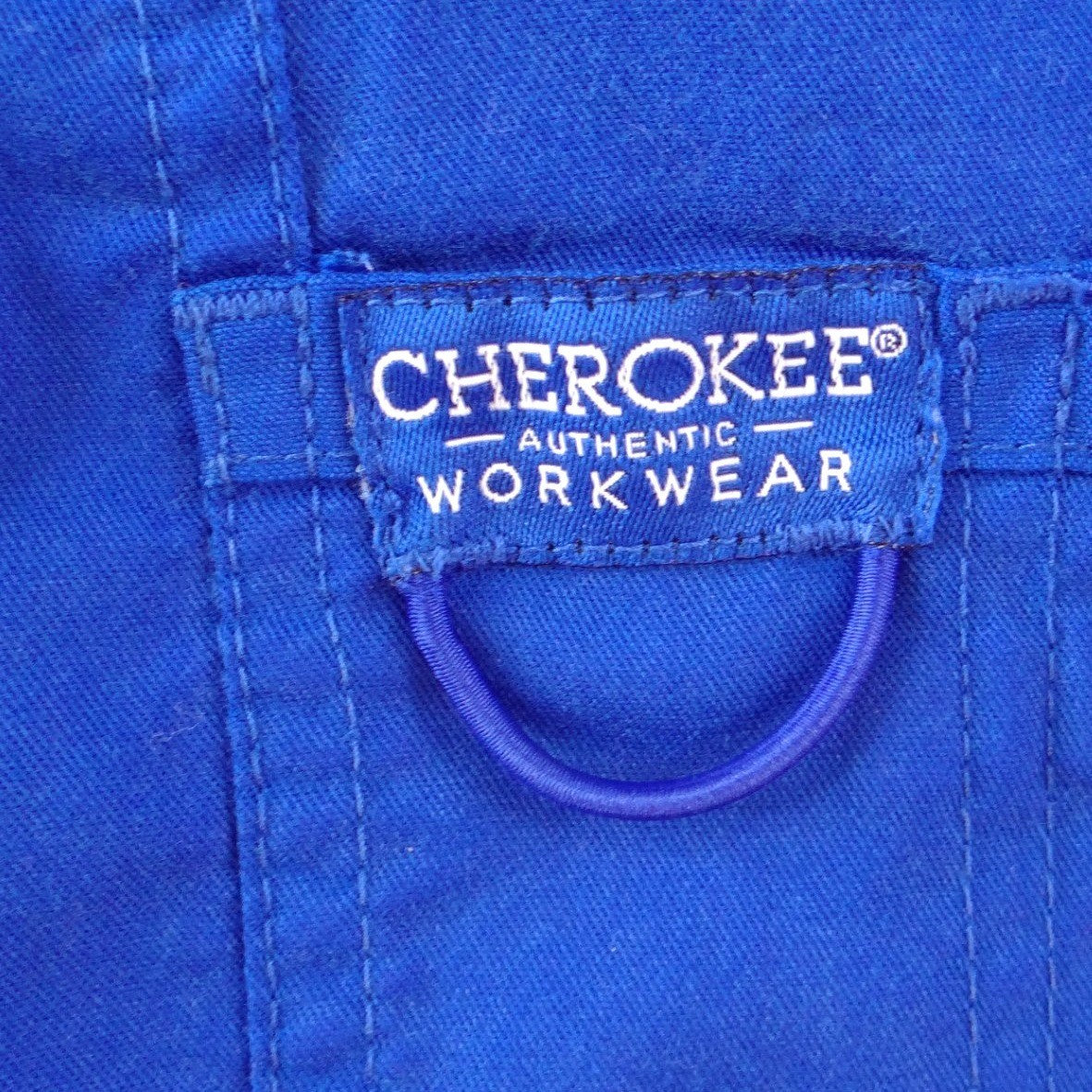 Cherokee Workwear Womens Royal Blue Snap Front Scrub Jacket Size Large