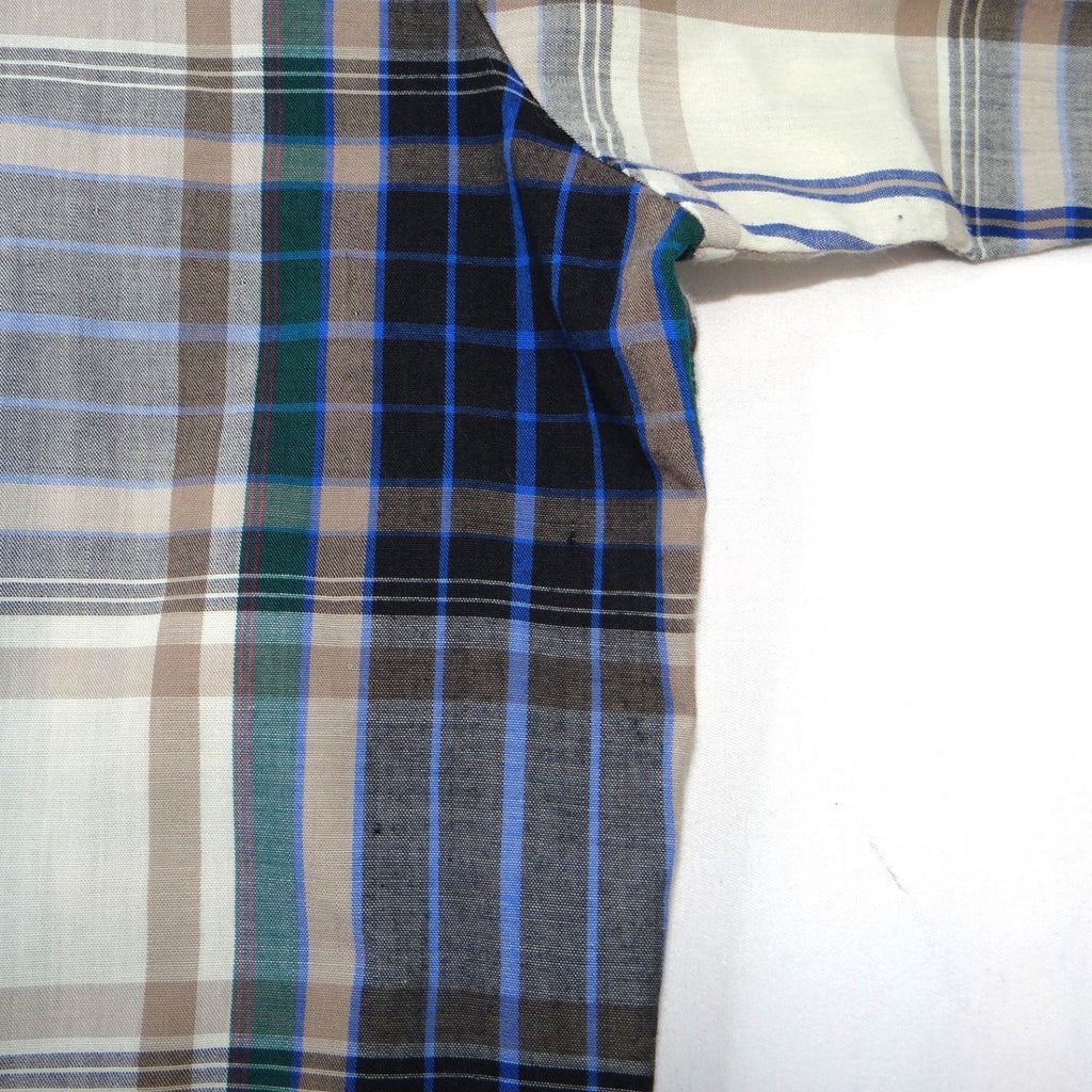 ELY PLAINS Mens Plaid Western Shirt Short Sleeve Pearl Snap Size M