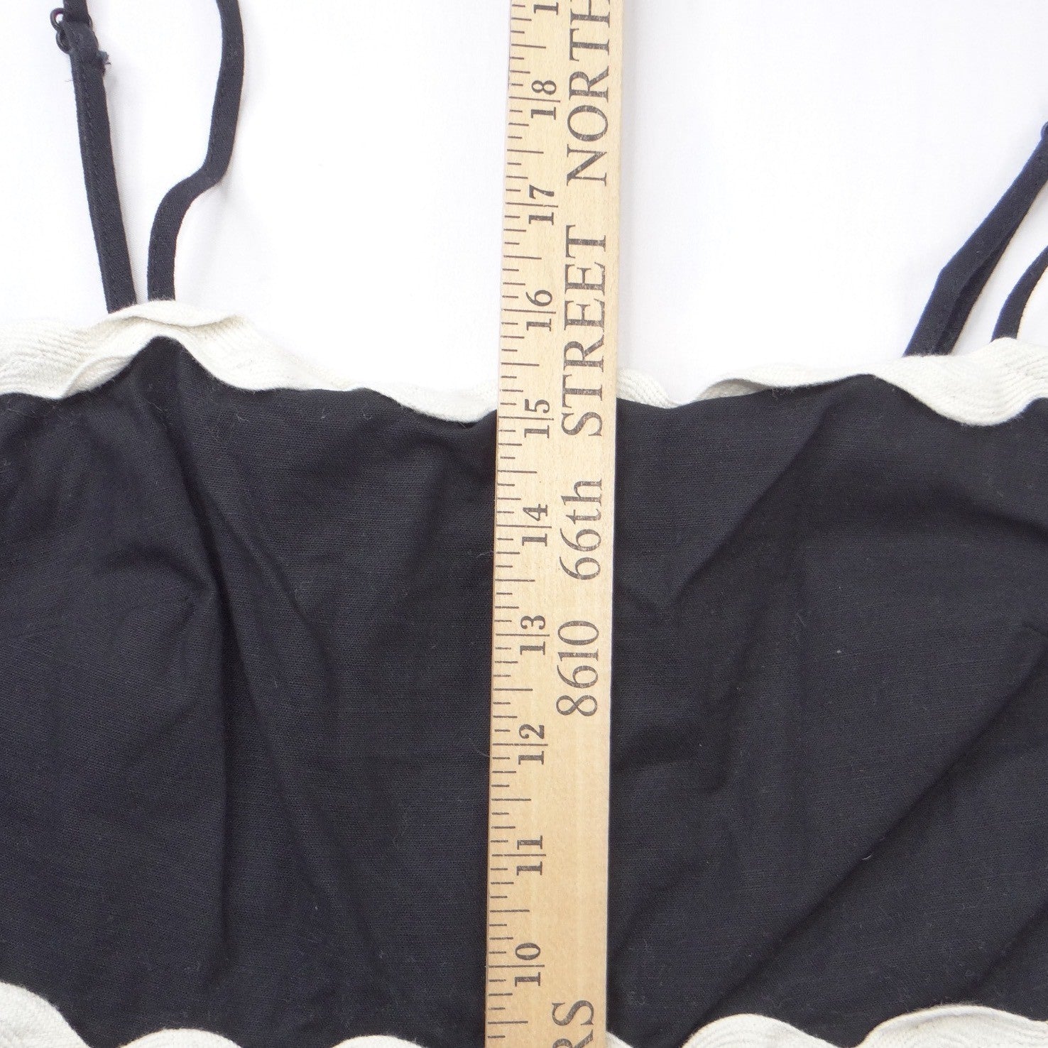 Petal + Pup Black Scalloped Peplum Cami Top Size S Rickrack Adjustable Strap