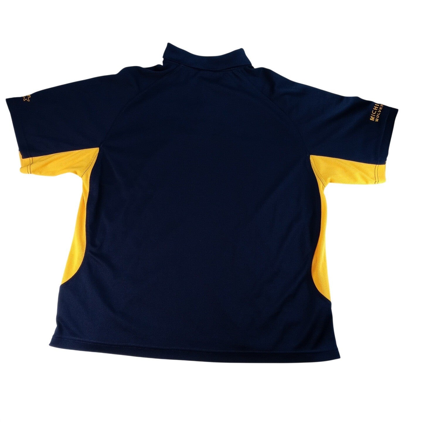 Starter Michigan Wolverines Navy Blue Yellow Polo Shirt Mens XL Embroidered