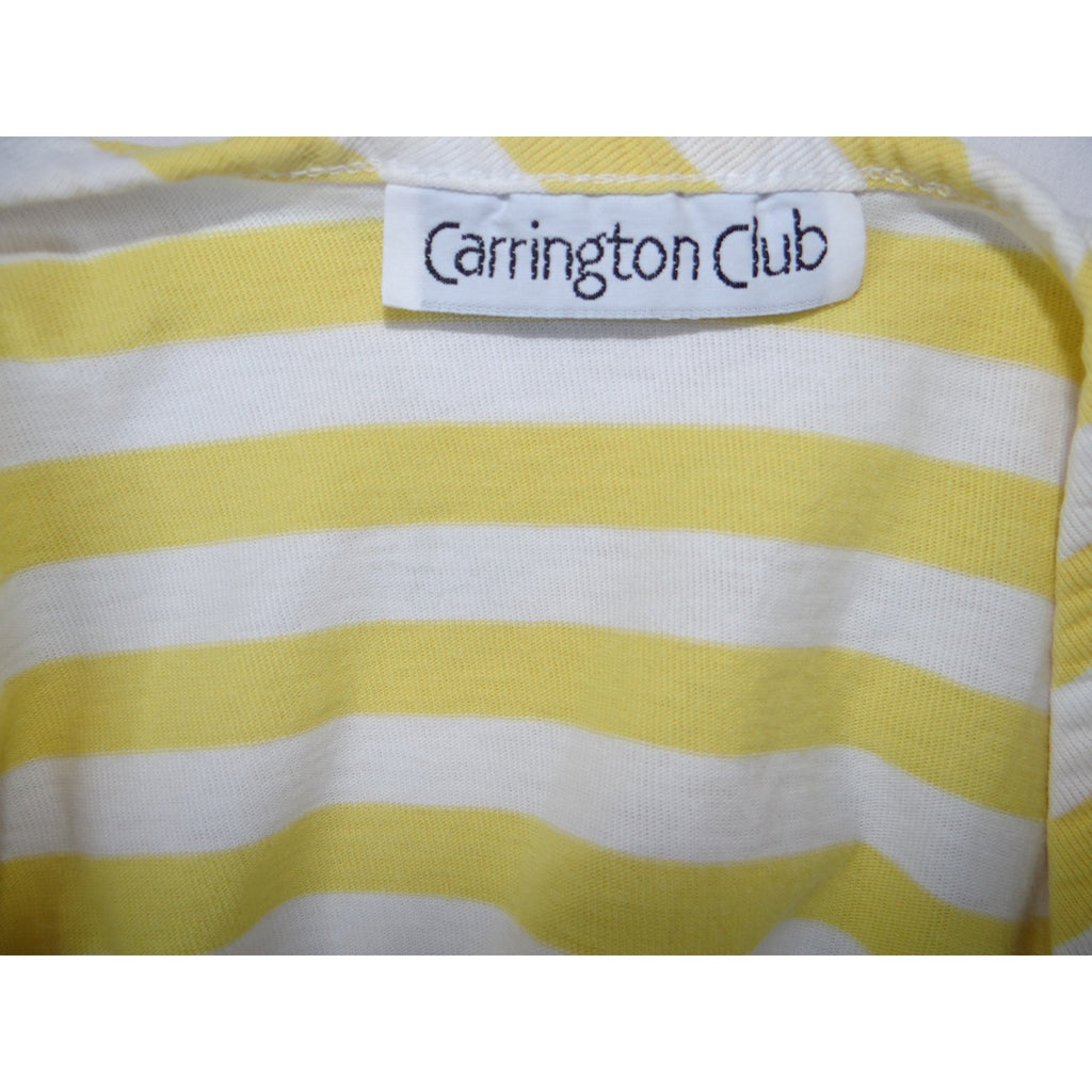 Y2K Carrington Club Yellow White Striped Tank Top Women Casual Sleeveless