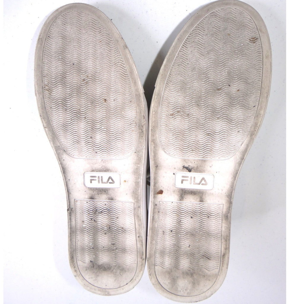 Fila Mens Low Top Sneakers Off-White Silver Metallic Trim Size 9 EE