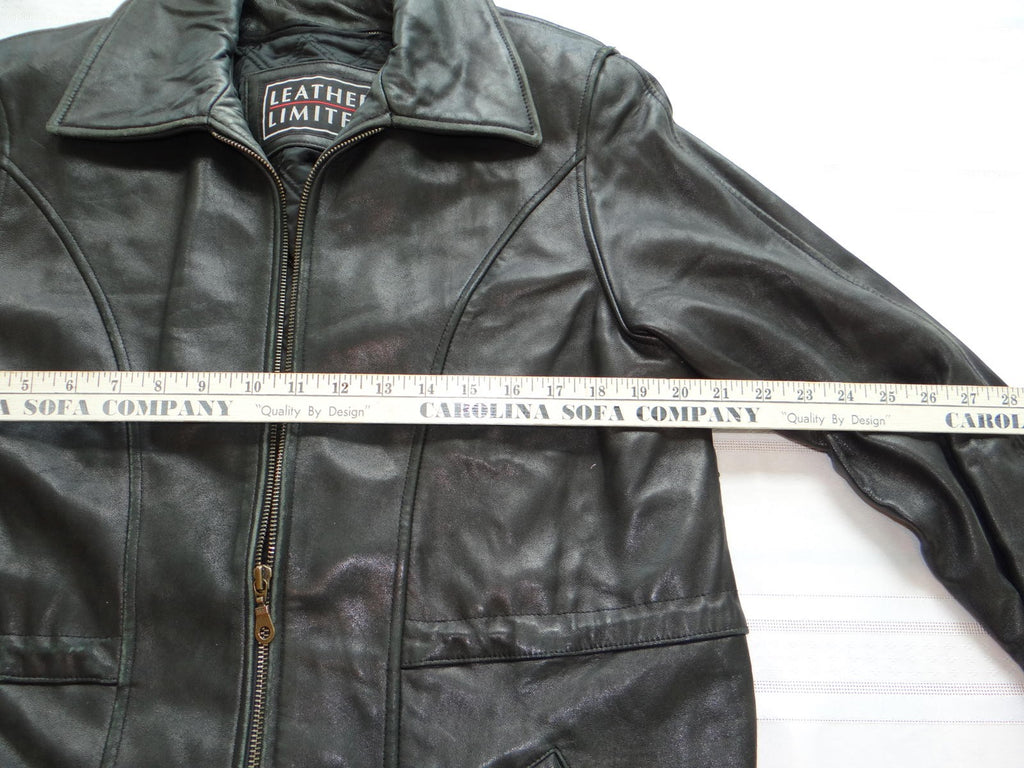 Men's Black Leather Jacket Medium