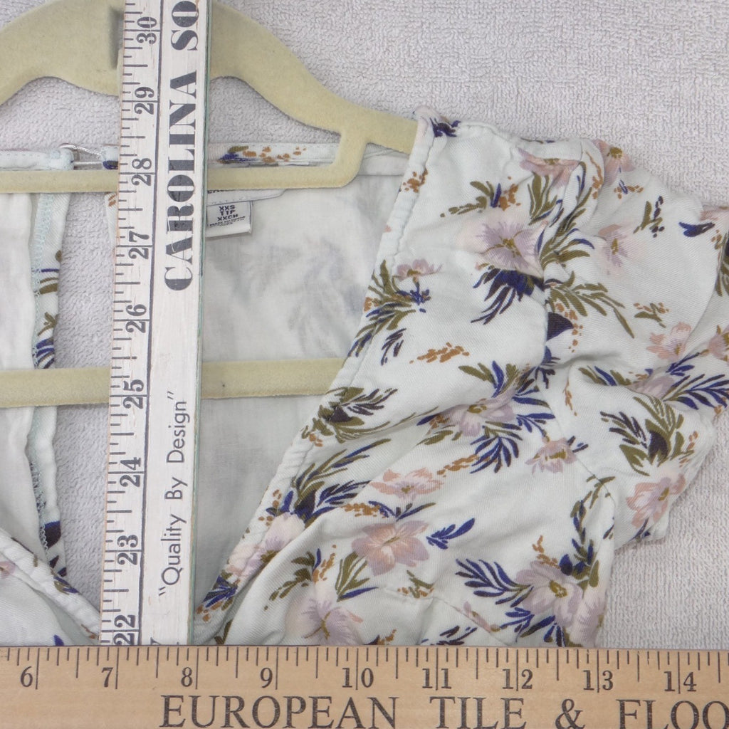 American Eagle Outfitters Floral Cutout Mini Dress White Pink XXS