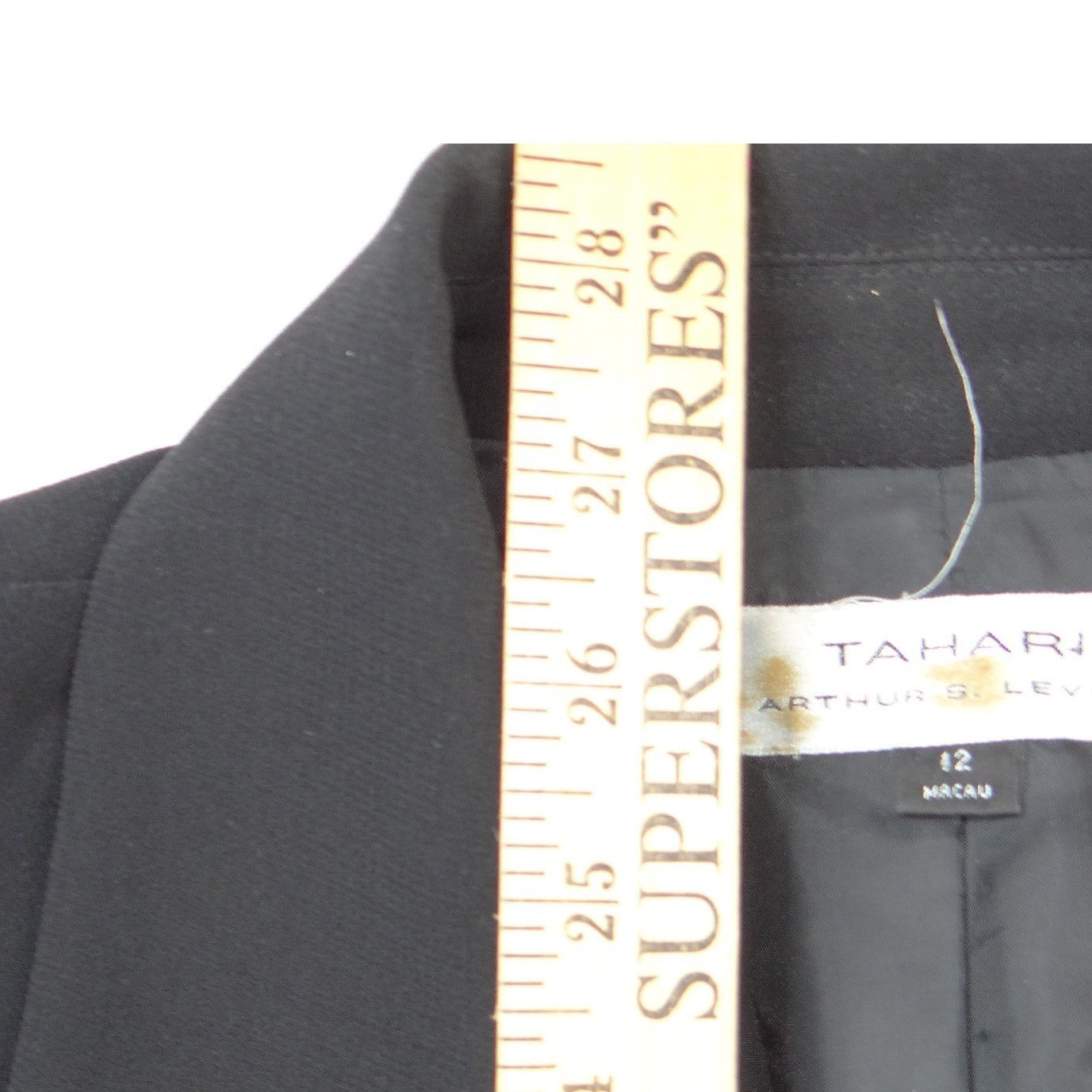 Tahari Arthur S. Levine Womens Black Two Button Tailored Blazer Jacket Size 12