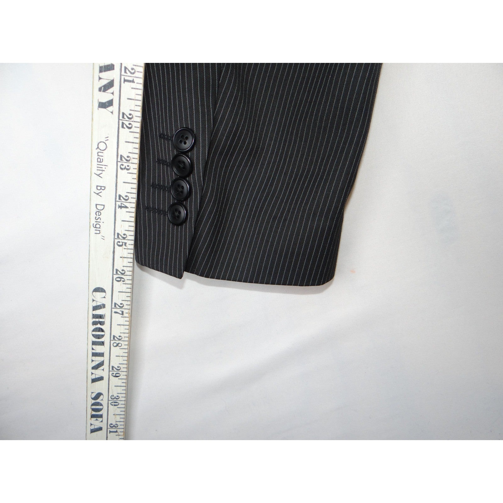 Insignia Collezione Men High Twist Microtech Super Deluxe Pinstripe Blazer Sz L