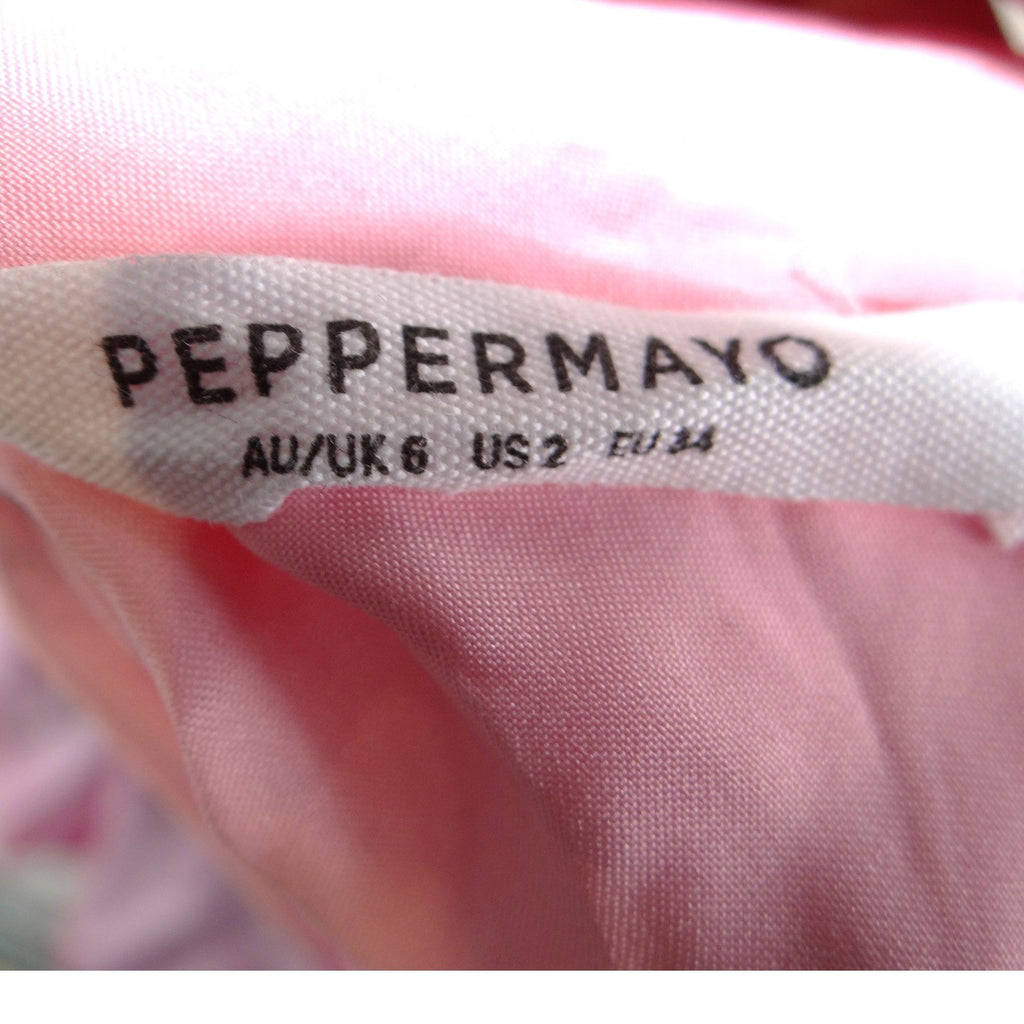 NWT-Peppermayo Flora Satin Maxi Dress Candy Pink US 2 Cutout Tie Back Gown