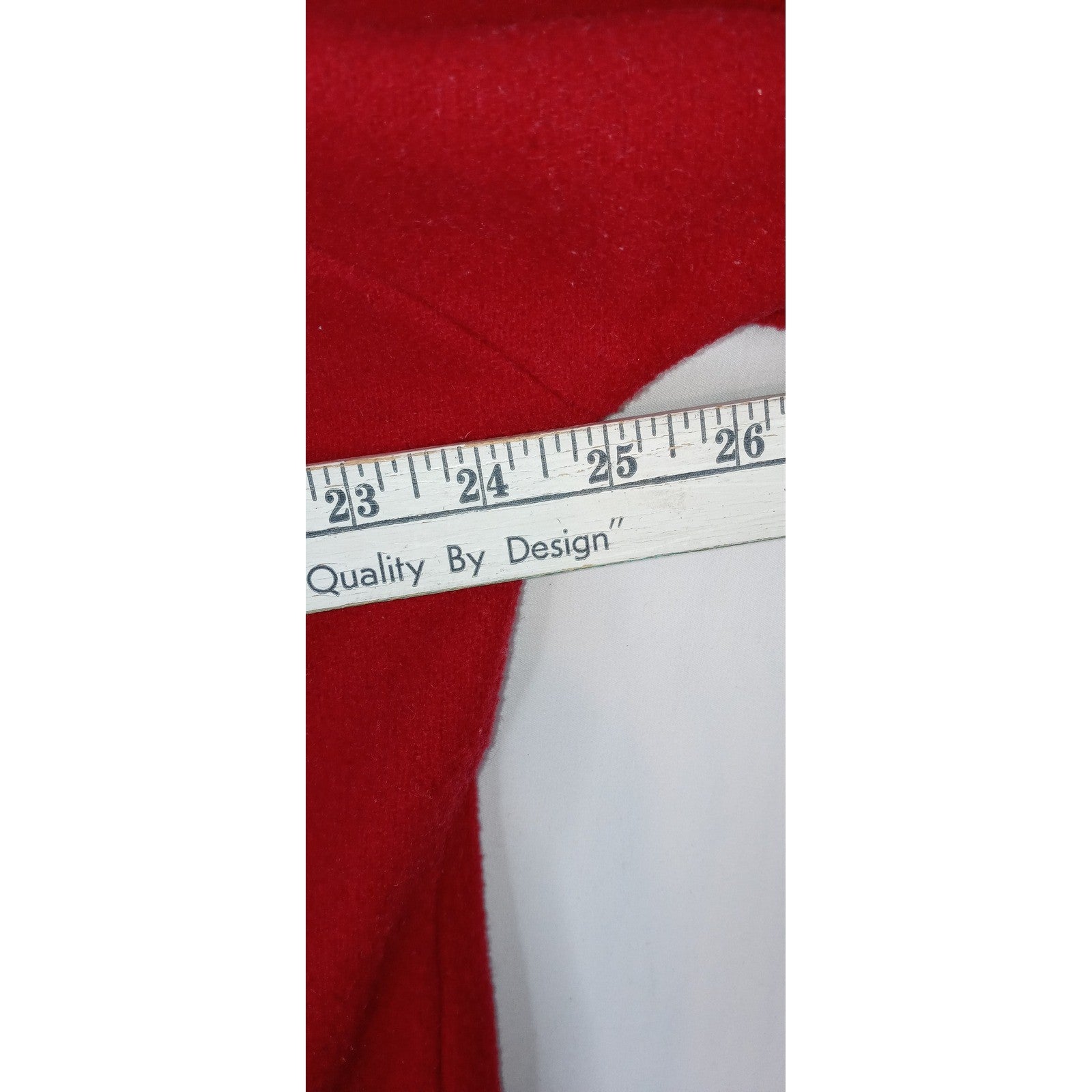 International Scene Red Wool Blend Jacket Button Front Pockets Made in Austria