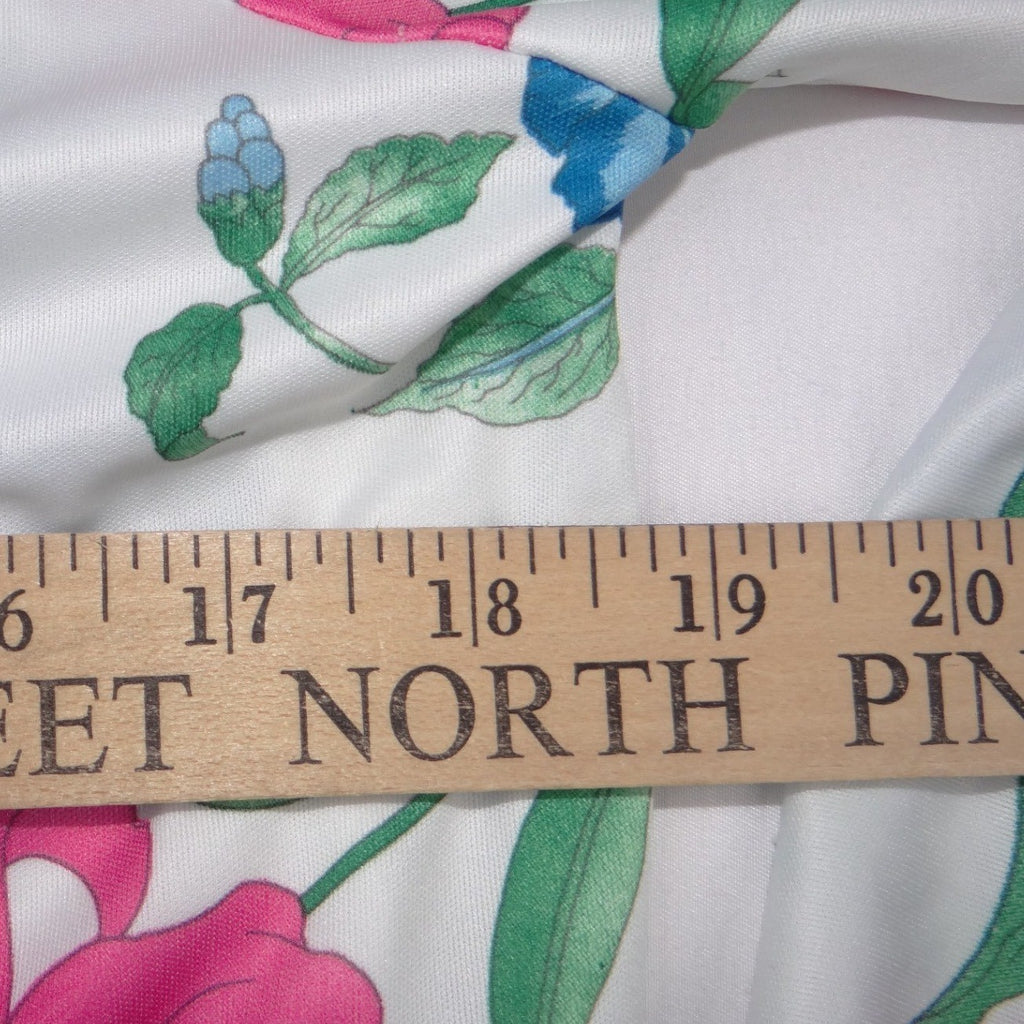 Vintage 70s Floral Zip Front Robe Housecoat Pink Blue White Small 1967