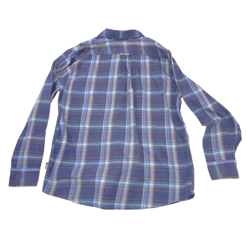 Eddie Bauer Mens Large Blue Plaid Flannel Button Up Shirt Long Sleeve Gorpcore