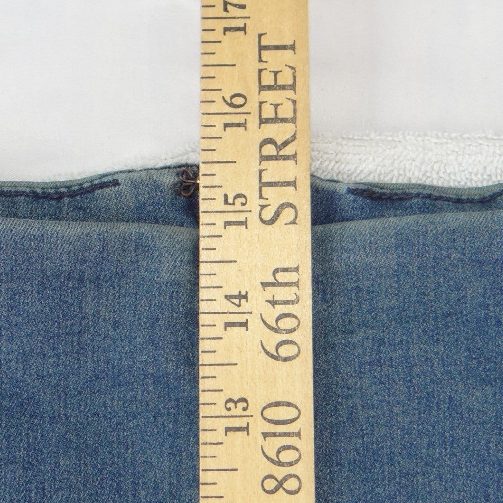 Free People Womens Denim Mini Skirt Medium Wash Blue Seamed A-Line Size 6