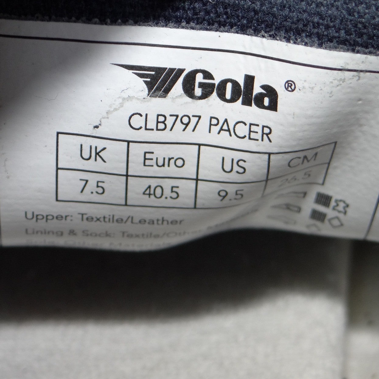 Gola Pacer Navy Pink Grey Low Top Sneakers Womens Size 9.5 Gum Sole