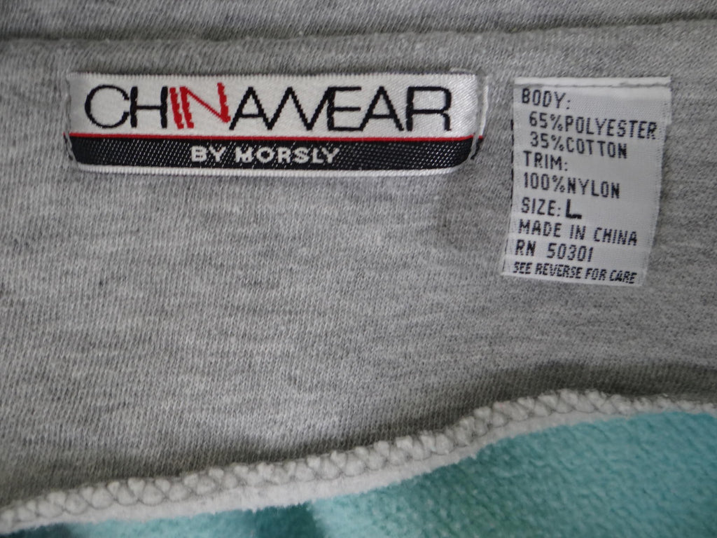 Vintage 1990's China Wear By Morsly Light Blue Pullover Sweatshirt Hoodie