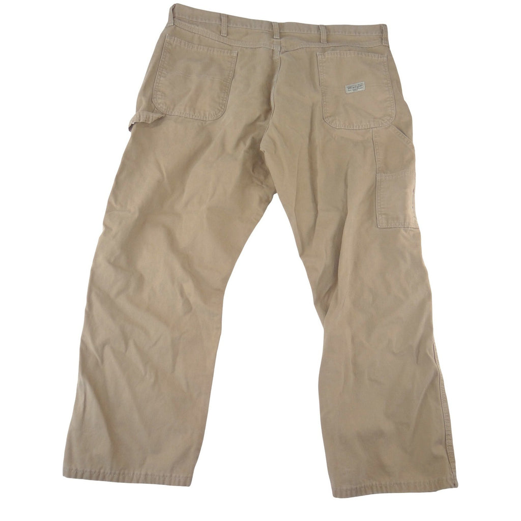 Wrangler Mens Carpenter Pants 40x29 Tan Duck Canvas Workwear Utility