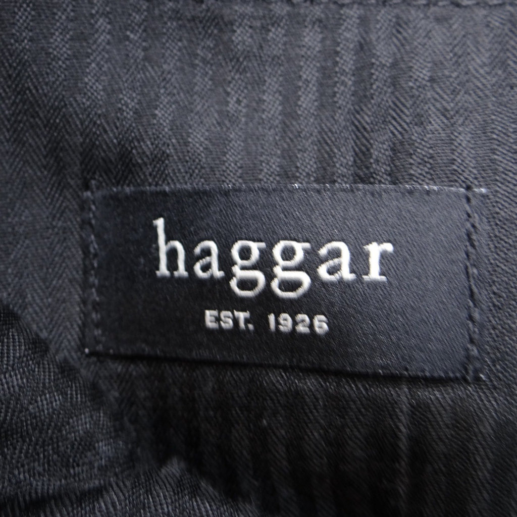 Haggar Mens Straight Fit Dress Pants Black 32x30 Polyester Flat Front Trousers
